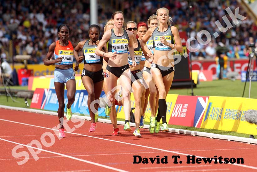 Laura Weightman and Hannah England in the 1500 metres, 2012 Samsung Diamond League, Birmingham.